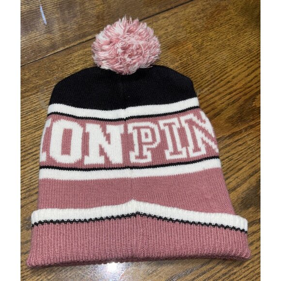 Victoria's Secret PINK NATION Pink Beanie Hat with POM OSFM - Picture 2 of 5